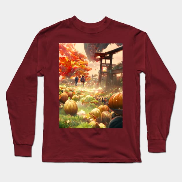 Japanese Pumpkin Spice Pumpkin Patches Fall Season of Halloween Joy Long Sleeve T-Shirt by DaysuCollege